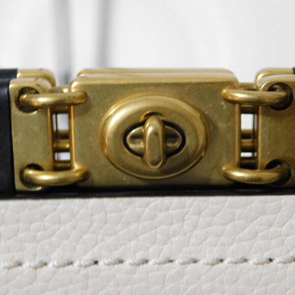 Coach "Troupe" Leather Color Block Satchel Crossbody Satchel Handbag Purse - Picture 9 of 12